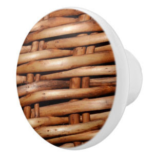 Pomo De Cerámica Mirada rugosa de la cesta de mimbre