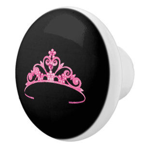 Pomo De Cerámica Miss America Princess Crown Ceramic Cabinet Knob