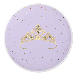 Pomo De Cerámica Miss America Princess Crown Ceramic Cabinet Knob