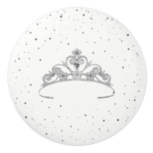 Pomo De Cerámica Miss America Princess Crown Ceramic Cabinet Knob