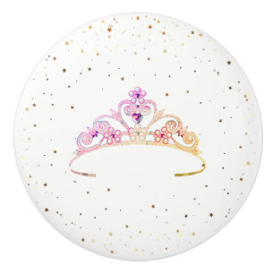 Pomo De Cerámica Miss America Princess Crown Ceramic Cabinet Knob