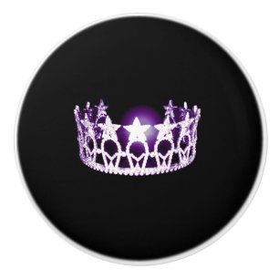 Pomo De Cerámica Miss USA Lilac Crown Ceramic Cabinet Knob
