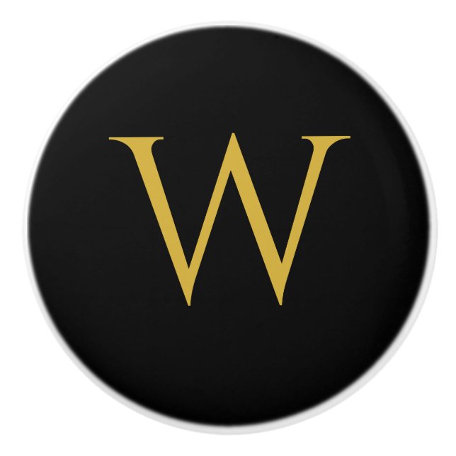 Pomo De Cerámica Mobiliario de cerámica monograma elegante Knob (Anverso)