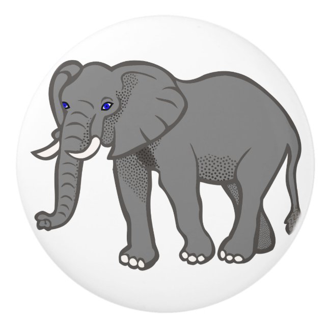 Pomo De Cerámica Mobiliario elefante de cerámica tableros de mandos (Anverso)