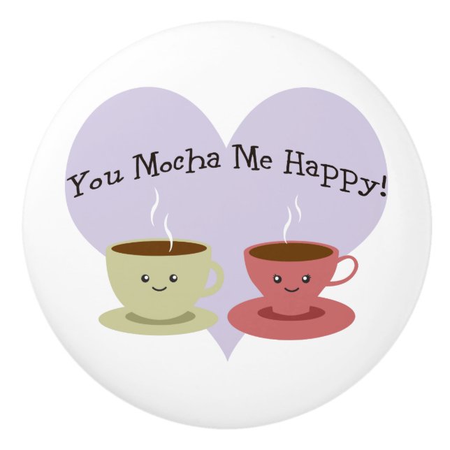 Pomo De Cerámica Mocha Me Feliz (Anverso)