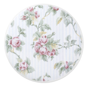 Pomo De Cerámica Moda de época Rosas y rayas francesas
