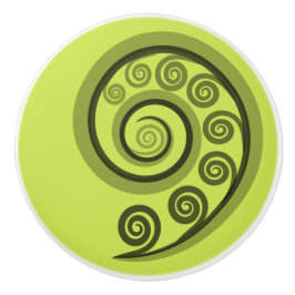 Pomo De Cerámica Moda Lime-Green Curly Swirls Ceramic Knob