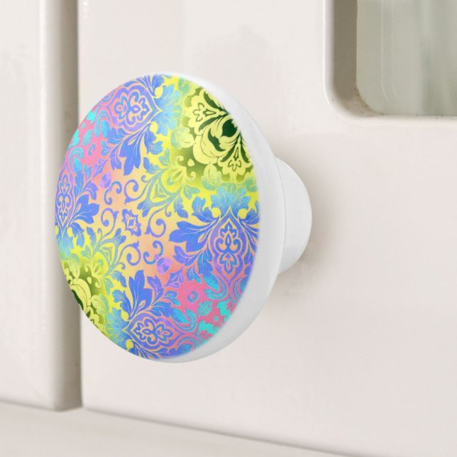 Pomo De Cerámica Moda moderna mandala turquesa aqua bohemia (Modern chic mandala turquoise aqua bohemian ceramic knob)