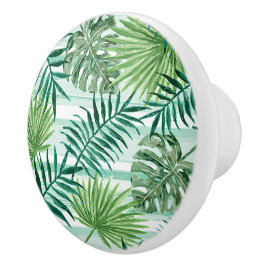 Pomo De Cerámica Moda Retro Palm Verde Sale Arte Acuático