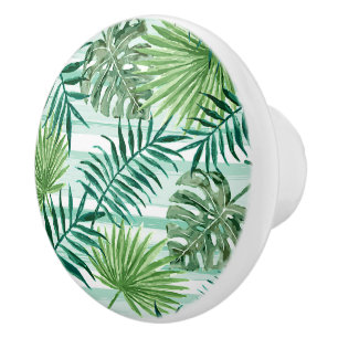 Pomo De Cerámica Moda Retro Palm Verde Sale Arte Acuático
