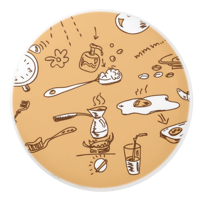 Pomo De Cerámica Modelo 2 del desayuno (Anverso)