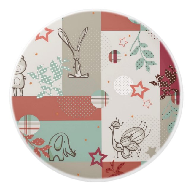 Pomo De Cerámica Modelo 2 del edredón del bebé (Anverso)