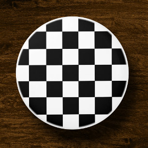 Pomo De Cerámica Modelo a cuadros blanco y negro del tablero de