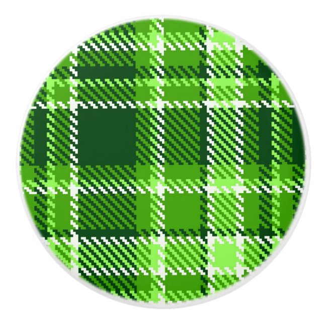 Pomo De Cerámica Modelo a cuadros del color verde (Anverso)