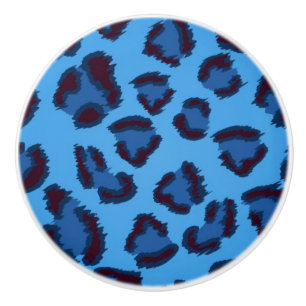 Pomo De Cerámica modelo azul de la textura del leopardo