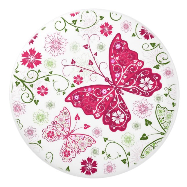 Pomo De Cerámica Modelo blanco floral (Anverso)