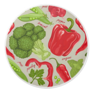 Pomo De Cerámica Modelo brillante de verduras frescas