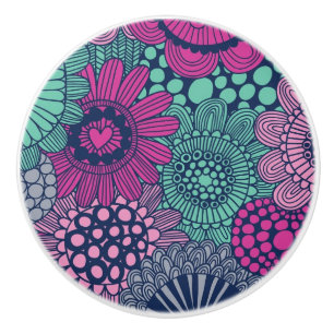 Pomo De Cerámica Modelo brillante elegante de flores magníficas
