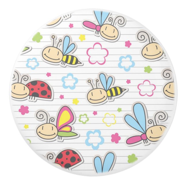 Pomo De Cerámica modelo con los insectos (Anverso)