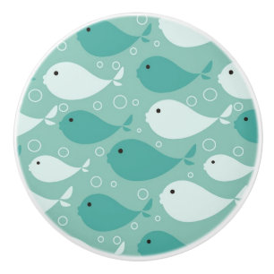 Pomo De Cerámica modelo con los pescados