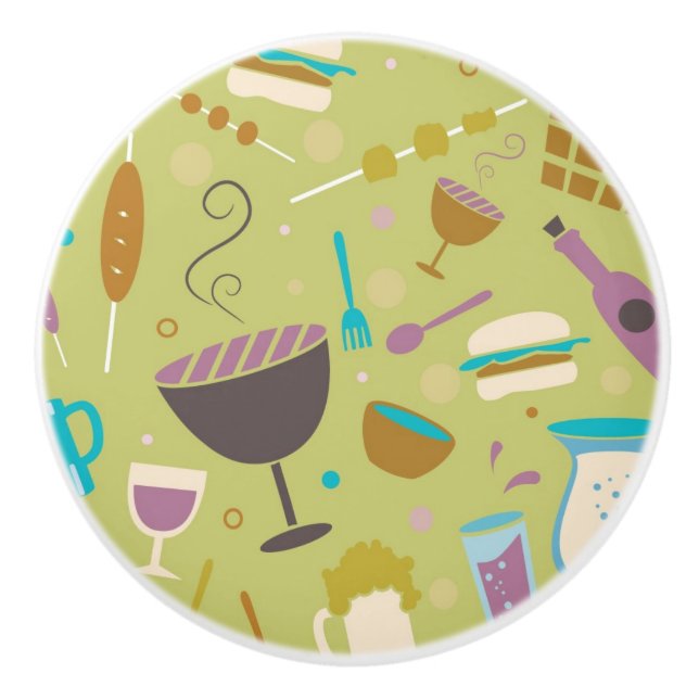 Pomo De Cerámica Modelo de la barbacoa (Anverso)