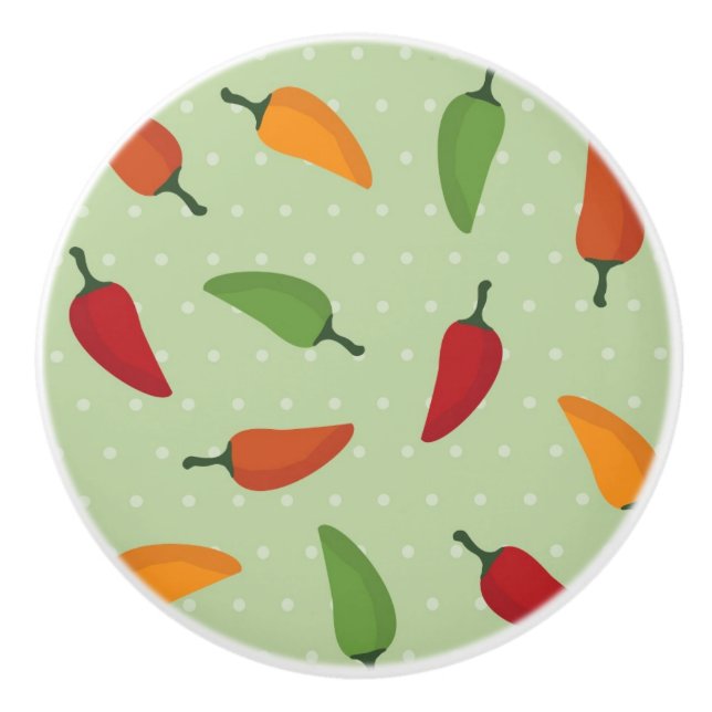 Pomo De Cerámica Modelo de la pimienta de chiles (Anverso)