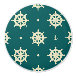 Pomo De Cerámica Modelo de la rueda de la nave del vintage