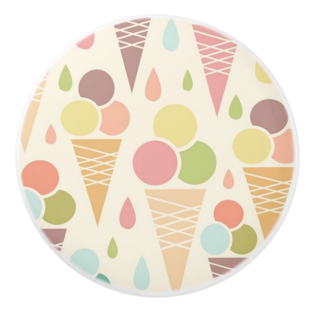 Pomo De Cerámica Modelo de los conos de helado (Anverso)