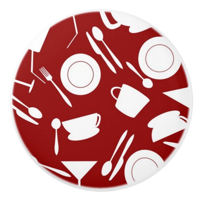 Pomo De Cerámica Modelo de los elementos de la cocina (Anverso)