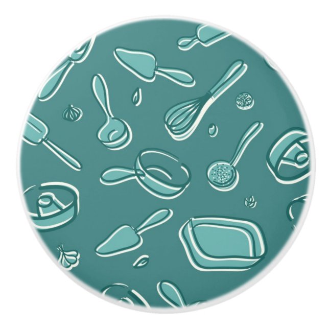 Pomo De Cerámica Modelo de los utensilios de la cocina (Anverso)