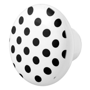 Pomo De Cerámica Modelo de lunar blanco y negro
