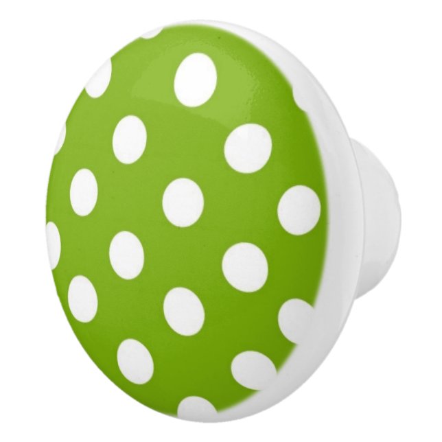 Pomo De Cerámica Modelo de lunar verde y blanco (Derecha)