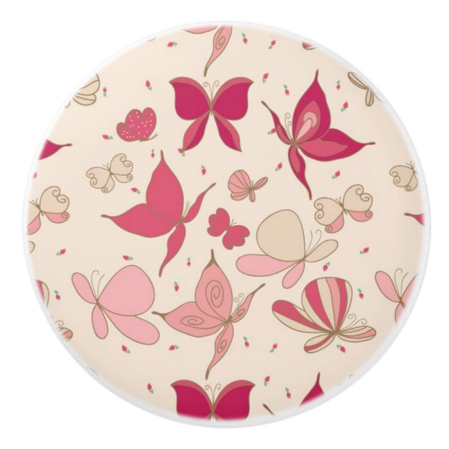 Pomo De Cerámica modelo de mariposa 2 (Anverso)