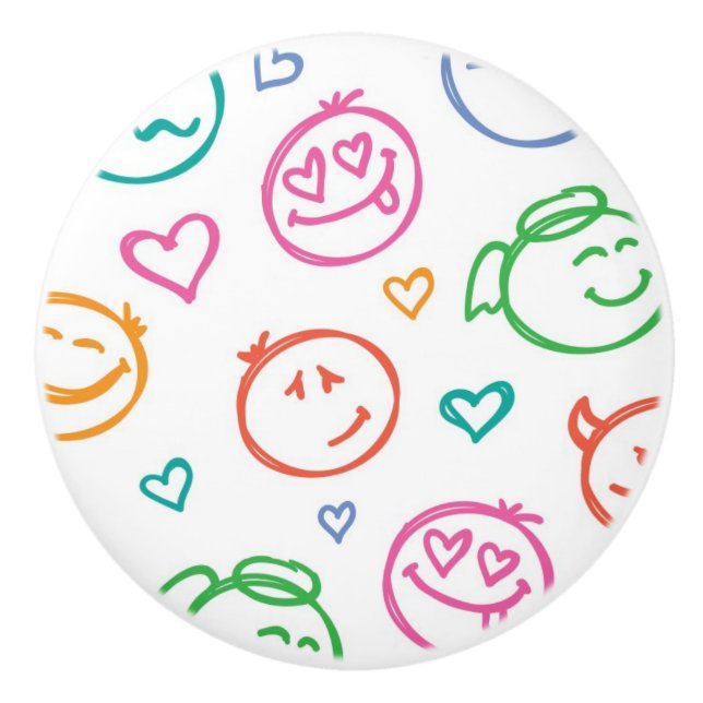 Pomo De Cerámica modelo de sonrisas (Anverso)