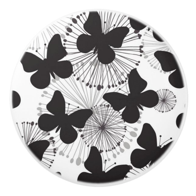 Pomo De Cerámica modelo de una mariposa (Anverso)