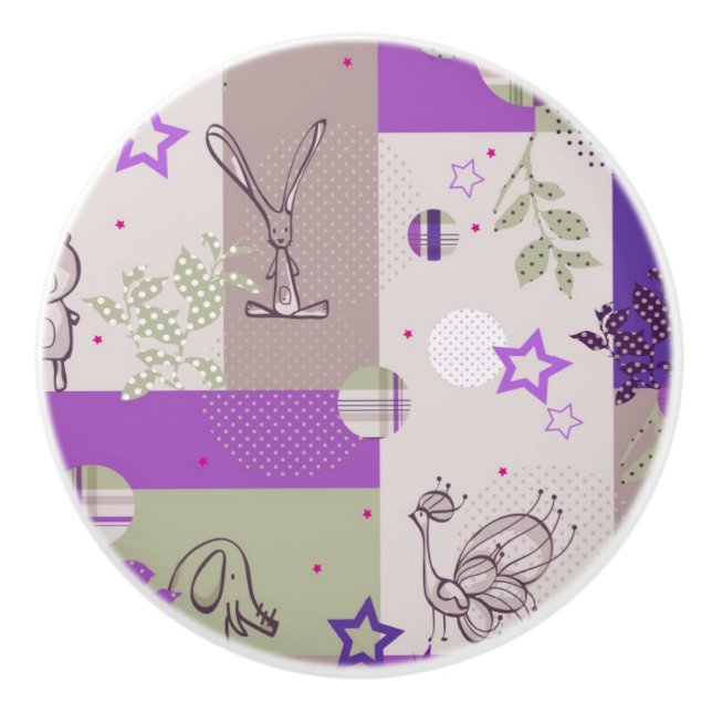 Pomo De Cerámica Modelo del edredón del bebé (Anverso)