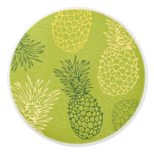 Pomo De Cerámica Modelo del esquema de la piña en verde