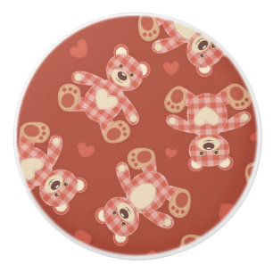 Pomo De Cerámica modelo del remiendo del oso