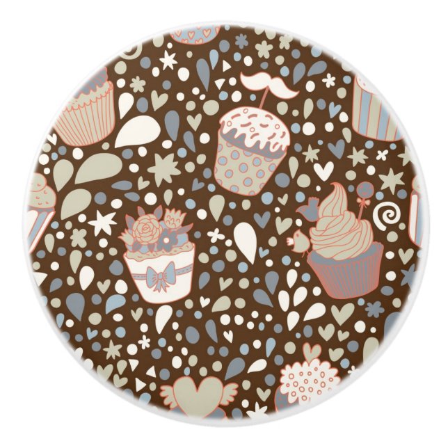 Pomo De Cerámica Modelo dulce hecho de magdalenas sabrosas (Anverso)