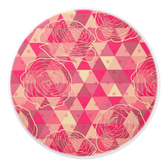 Pomo De Cerámica Modelo geométrico de la flor (Anverso)