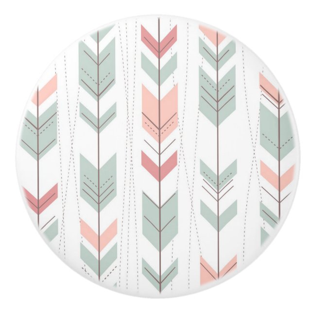 Pomo De Cerámica Modelo geométrico en estilo retro (Anverso)