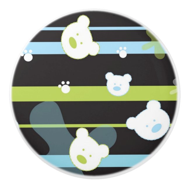 Pomo De Cerámica Modelo lindo con pocos osos (Anverso)