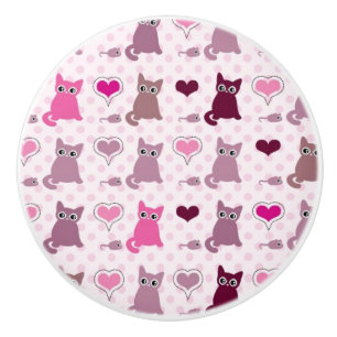 Pomo De Cerámica Modelo lindo de los chicas del gatito