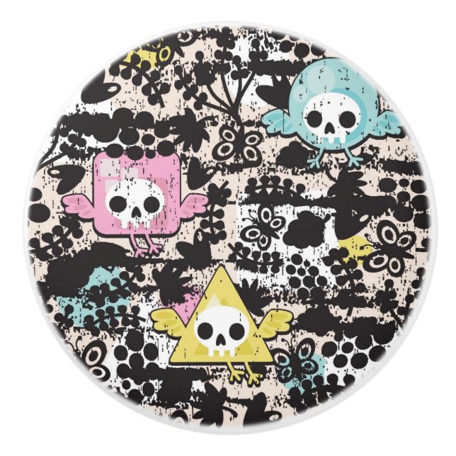 Pomo De Cerámica Modelo loco de los pájaros (Anverso)