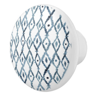 Pomo De Cerámica Modelo marroquí de la teja de la acuarela azul y