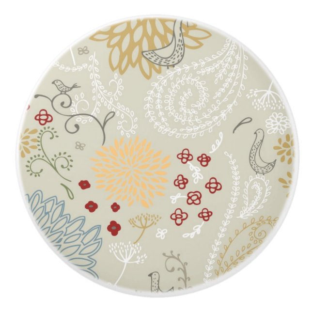 Pomo De Cerámica modelo que exhibe el jardín rizado (Anverso)