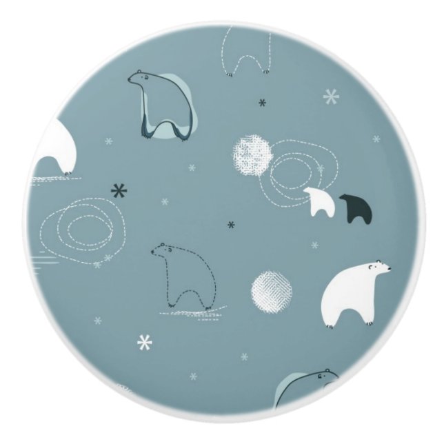 Pomo De Cerámica modelo que exhibe un polar lindo (Anverso)