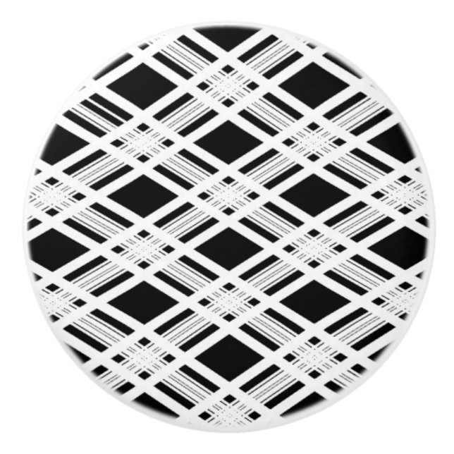 Pomo De Cerámica Modelo rayado de la tela escocesa (Anverso)