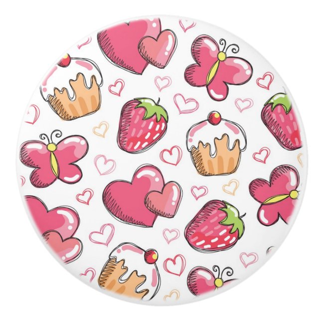 Pomo De Cerámica modelo romántico de la comida (Anverso)