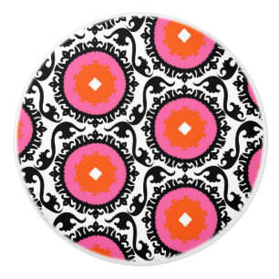 Pomo De Cerámica Modelo rosado de Suzani